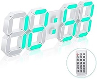 EDUP HOME 3D LED Wall Clock 7 Colors 15" with Remote Control,Digital Alarm Clock Adjustable Brightne