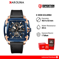 Jam Tangan Pria Expedition Exp Chronograph E 3008 GCLURBU Blue Dial Black Leather Strap