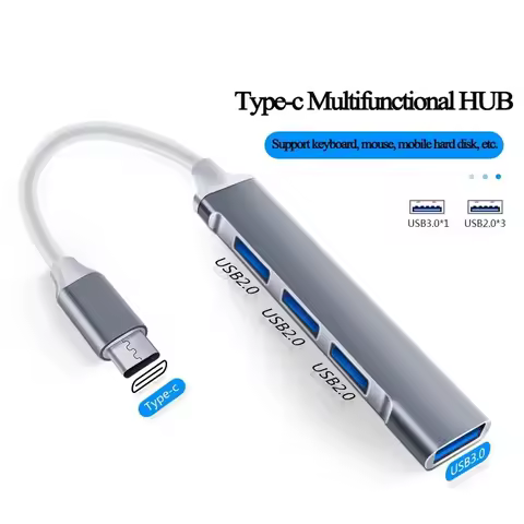 1-4Pcs 4Port USB 3.0 Hub USB Hub High Speed Type C Splitter 5Gbps For PC Computer Accessories Multip