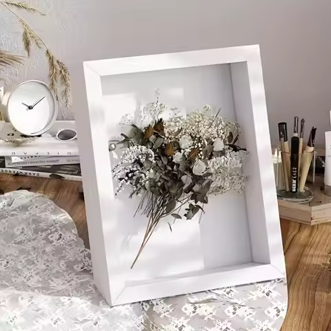 3D Hollowed Out Photo Frame, Handmade Dining Table Layout Shadow Box Photo Frame, Square 3D Photo Fr