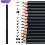 LOVETOUCH 14pcs/set Professional Sketch Drawing Pencil Set HB 2B 6H 4H 2H 3B 4B 5B 6B 10B 12B 1B Pai