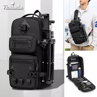 Ozuko Functional Shoulder Bag Multifunctional Chest Bag Photography Tripod Side Backpack Multi-Layer Cache Shoulder Bag Men's Shoulder Bag Large Capacity Side Bag Diagonal Bag Side Shoulder Bag