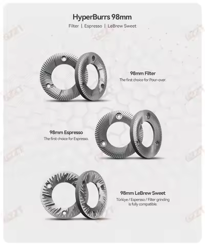 GZZT-HB HyperBurrs Grinder Burr 64mm 98mm Grinding Disc Hardness Pour Over Espresso SSP CNC Machined