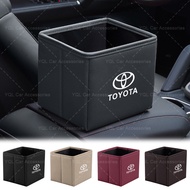 Portable Car Trash Bin Leather Car Rubbish Can for Toyota Corolla Yaris Aygo Prius RAV4 Camry Auris
