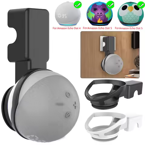Wall Outlets Holder for Amazon Echo Dot 5th/4th Smart Speaker Space-Saving Bracket Cooling Base Buil