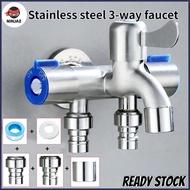 Stainless steel 3-way faucet multifunctional toilet washing machine faucet