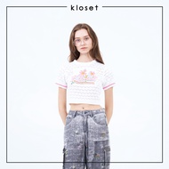 Kloset Design Seabreeze Sail Knit Top (RS25-T005-C)  เสื้อครอปถักดีไซน์โดดเด่นด้วยผ้าไหมขดเป็นโลโก้แ