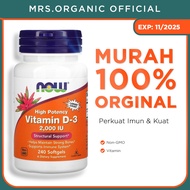 Now Vitamin D3 D-3 2000iu 240 softgels - Bone Endurance Immune