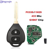 jingyuqin 2 B Remote Key Fob 433 Mhz with ID67/4G Chip For Toyota