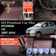 Top Carpet HYUNDAI i10 ( 2007 - 2016 ) 6D PU Leather Car Carpet VIP Car Mat Floor Mat Alas Kaki Karp