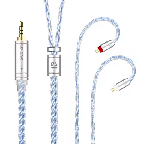 KBEAR ST16 Plus Crystal 16 Cores 2M Long Upgrade Cable 5N Single Copper Silver-plated MMCX/QDC/2PIN 