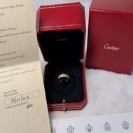 Cartier 卡地亞LOVE戒指滿鑽 滿天星玫瑰金戒指51號女戒