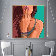 CT-CT-Celebration Horse Animal Line Poster Printing Canvas Hanging Picture Light Luxury Orange Stirr