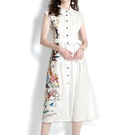 T3D SLEEVELESS FL0WERS PRINT DRESS