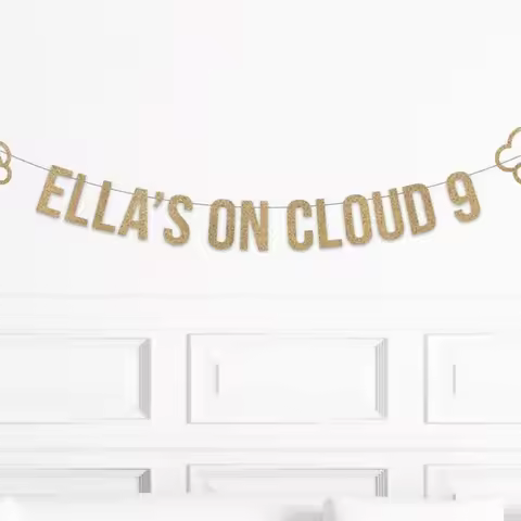 Custom on Cloud 9 Birthday Banner, On Cloud Nine Bridal Shower Decor, Cloud Themed Baby Shower Decor