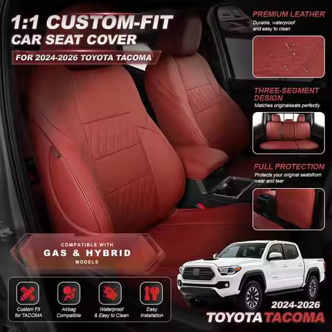 Car Seat Covers Custom Fit for Toyota Tacoma 2024 2025 2026 DoubleCab/CrewCab SR/SR5/TRD Sport/TRD O