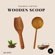 JT313. Teak Wood Wooden Scoop Spoon/ Tea Leaf Scoop/ Condiment Scoop/ Seasoning Spoon/ Spice Spoon