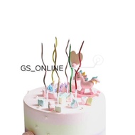 6PCS Birthday Cake Candle Curved Macaron Chrome Colorful Candle Cake Decoration 曲线生日蜡烛 Birthday Cand