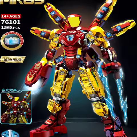Superheroes Iron Man MK85 Hulkbuster Steel Mecha Action Figures Building Blocks Classic Movie Model 