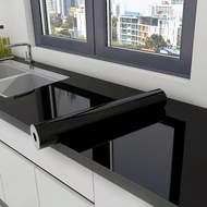 1 Roll Of Solid Color Black Pattern Self-Adhesive Wallpaper Vinyl Wallpaper Can Be Used For Bedroom 