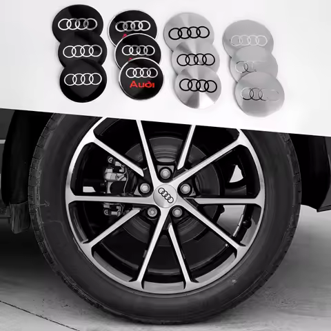 56/60/65mm Car Wheel Hub Center Caps Emblem Stickers Accessories For Audi A3 A4 A5 A6 A7 A1 A2 Q3 Q4
