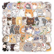 Set of 60 Cute Anime Cat Stickers, Waterproof Decals, Cute Fashion Cartoon Designs for DIY Diaries, 