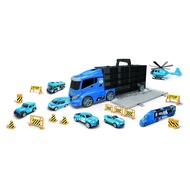 TOYSTAR 666-02H transport truck set model toy (6 cars + 1 plane + 12 traffic signs)