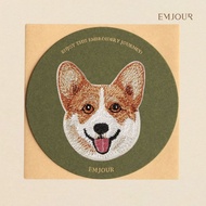 EMJOUR Embroidery Sticker Card-Corgi | Dog Pet Souvenir Gift Card Bag Decoration Phone Case
