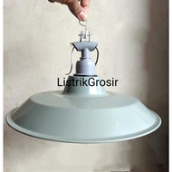 ABU Satu Set KAP LAMPU JALAN PVC KAP WD + FITTING GANTUNG KERAMIK uk