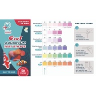 [1 TEST STRIPS , LOOSE PACK] Aqua Guard 6 In 1 Aquarium Test Strips [no3 , no2 , chlorine , gh , kh 