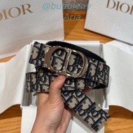 DIOR 迪奧 Oblique老花黑色CD扣男士皮帶