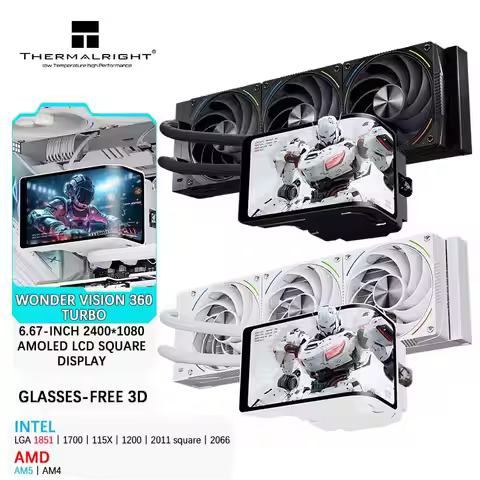 Thermalright WONDER VISION 360 TURBO All-in-one 360MM Water Cooler 6.67inch AMOLED LCD 2K 60HZ Curve