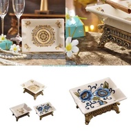 E1PB Creative Ceramic Pastel Small Box Bathroom Countertop Soap Rack Dishcloth Storage Holder Easy t