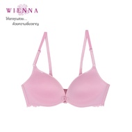 WIENNA เสื้อชั้นใน Collection Modern Wi-free ชุดชั้นในเวียนนา  DB26402 ไร้โครง  สีเนื้อดำชมพูเข้ม ROSE GERBERA