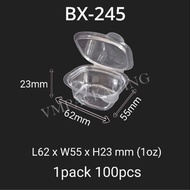 BX245 1oz Plastic Container with Lids / Sauce Container 100pcs+- / Bekas Sos Plastik 1oz