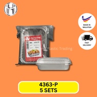 4363-P MYCHEF ALUMINIUM FOIL TRAY WITH LID / BAKE CONTAINER - 5 PCS PER PACK