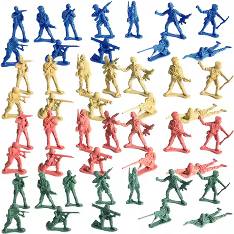 30pcs Army Men Action Figures 5cm Soldiers Model Plastic 12Postures Desktop Ornament Military Enthus