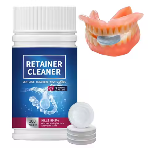 Denture Cleaning Tablets Removes Odors Oral Cleaning Retainer Cleaner Fresh Breath False Tooth Clean
