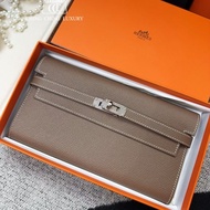 🌈Hermes🧡Kelly Wallet🧡大象灰銀扣🌟未使用閑置🌈Epsom皮🌟長銀包🌟愛馬仕🌟