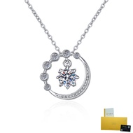 With Gra Certificate- Hollow Circle Moissanite Necklace Pt950 Platinum Pendant