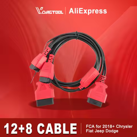 XTOOL 12+8 Adapter FCA Cable for Chrysler OBD2 Connector 12 to 8 Pin/ 16pin +32pin Diagnostic Cable 