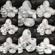 46pcs Arc Opal Set Pinggan Kaca Microwave Safe Pinggan makan mangkuk kaca