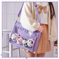 New Japanese Style Canvas Ita Bag with Long Detachable Shoulder Strap, Single Shoulder Crossbody Bag