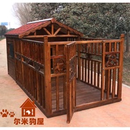 ❁⊙Ermi Large Dog Wooden Doghouse Outdoor/Mil Dog House/Dog House/Dog Villa/Pet House/Rainproof B-3