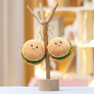 Plush Toy Burger Doll Cute Claw Machine Plushie Girls Gift Bag Keychain Small Pendant