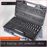 Set bit pemutar skru, pemutar skru elektrik, alat gabungan bit heksagon, gerudi tangan elektrik pelb