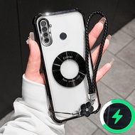 Suitable for Realme 5 5i 5s C3 6i phone case Transparent soft shell with hand strap simple and shock