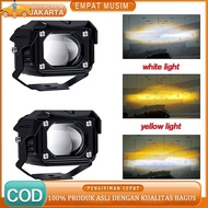 2PC Lampu Tembak Laser D2 Led 50 Watt 12-85V 2 Warna Putih Kuning Superbright Lampu kabut/40W Bohlam