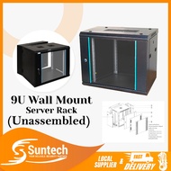 9U Server Rack Network Cabinet Wall Mounted Data Rack (Unassembled)