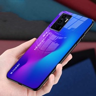 Casing Elegant Murah for tipe Handphone Vivo V23E Premium Glass Case Murah Model Gradient Colour | P